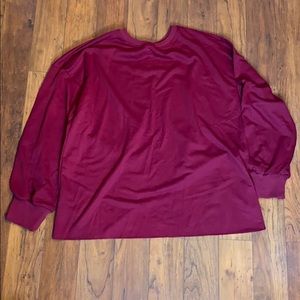 Drop Shoulder Wrap Split Back Pullover